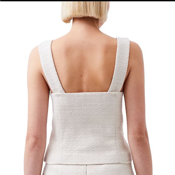 French Connection Tweed Square Neck Sleeveless Button Front Top size 14 - Picture 2 of 8